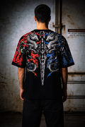 Dual Dragon Graphic T-Shirt – Red & Blue Streetwear