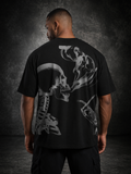 Skeleton Smoke Graphic T-Shirt – Black Streetwear