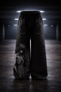 Dark Gothic Skeleton Graphic Baggy Pants – Black Streetwear
