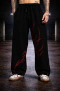 Red Tribal Graphic Sweatpants – Black Streetwear