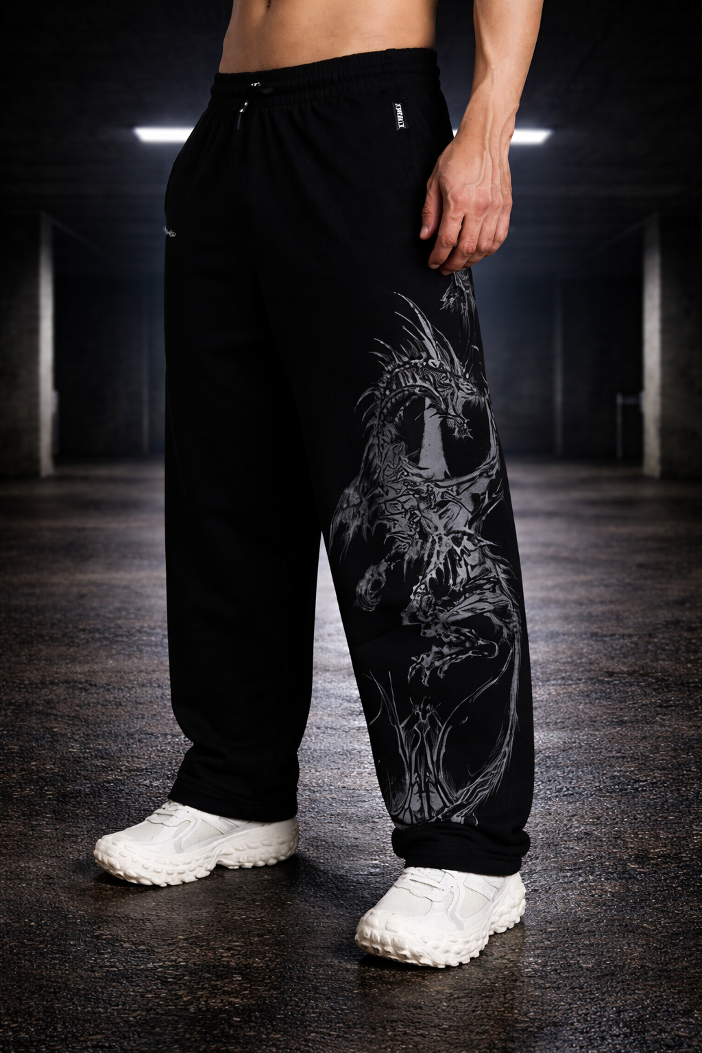 Dark Dragon Graphic Sweatpants – Black Streetwear