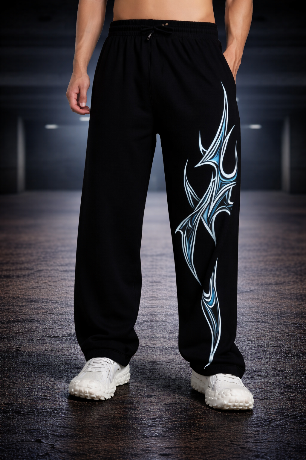 Blue Flame Tribal Print Track Pants – Urban Style